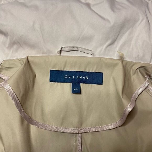 Cole Haan Pink Coat Trench Jacket Rain Womens Size M Pockets Cinch Waist - Picture 4 of 16